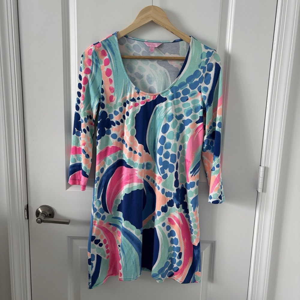 Lilly Pulitzer Multicolor Asymmetric Jersey Swing Dress Size S